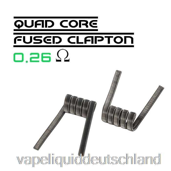 Wotofo Comp Wire – Vorgefertigte Spulen 0,26 Ohm Quad Core Fused Clapton – Packung Mit 10 Vape Liquids